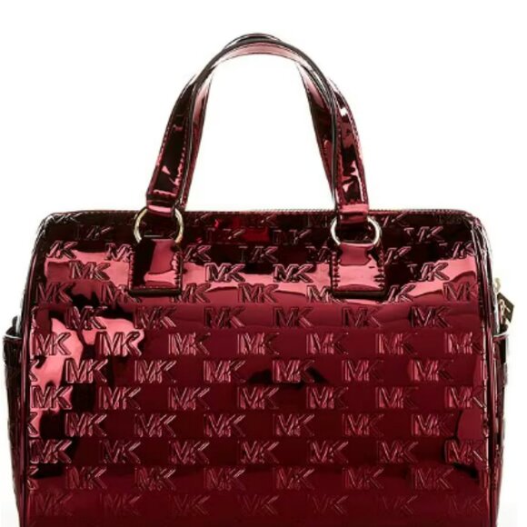 Michael Kors Mason Medium Duffel Satchel Bag Color Deep Red - Picture 1 of 2